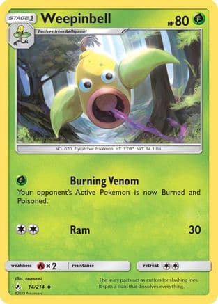 Weepinbell — SM - Unbroken Bonds Pokémon TCG card by otumami