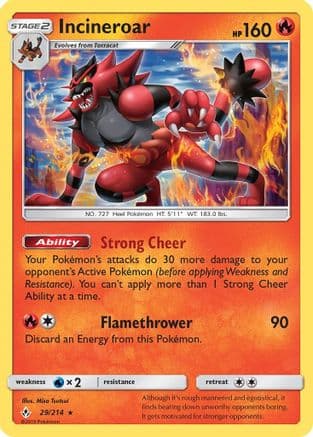 Incineroar — SM - Unbroken Bonds Pokémon TCG card by Misa Tsutsui