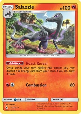 Salazzle — SM - Unbroken Bonds Pokémon TCG card by hatachu