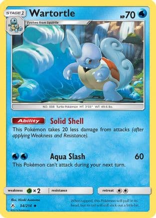 Wartortle — SM - Unbroken Bonds Pokémon TCG card by Hiroki Asanuma