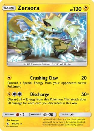 Zeraora — SM - Unbroken Bonds Pokémon TCG card by kawayoo