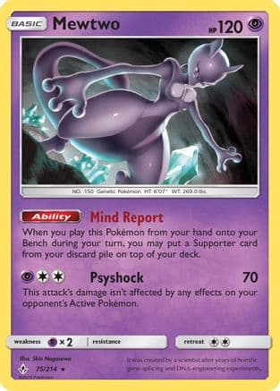 Mewtwo — SM - Unbroken Bonds Pokémon TCG card by Shin Nagasawa
