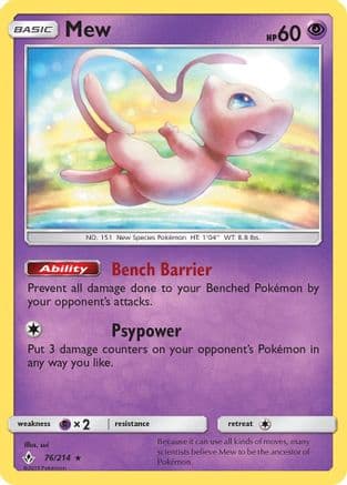 Mew — SM - Unbroken Bonds Pokémon TCG card by sui