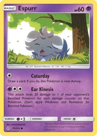 Espurr — SM - Unbroken Bonds Pokémon TCG card by HYOGONOSUKE