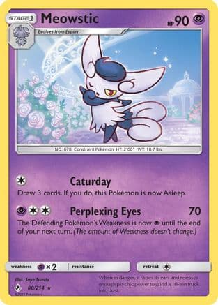 Meowstic — SM - Unbroken Bonds Pokémon TCG card by Saya Tsuruta