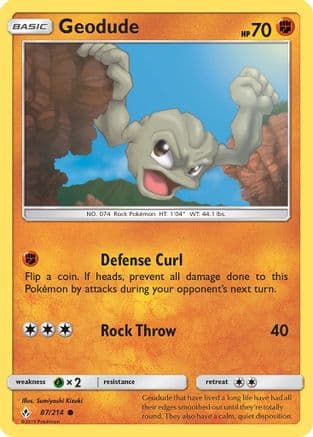Geodude — SM - Unbroken Bonds Pokémon TCG card by Sumiyoshi Kizuki