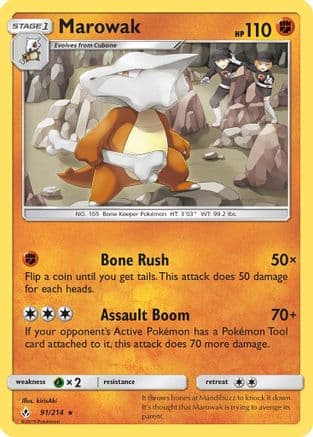 Marowak — SM - Unbroken Bonds Pokémon TCG card by kirisAki