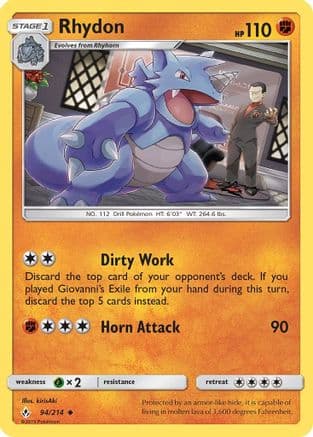 Rhydon — SM - Unbroken Bonds Pokémon TCG card by kirisAki