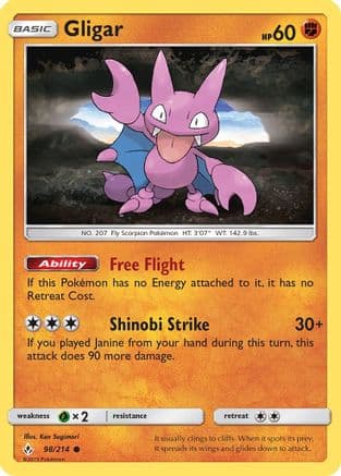 Gligar — SM - Unbroken Bonds Pokémon TCG card by Ken Sugimori