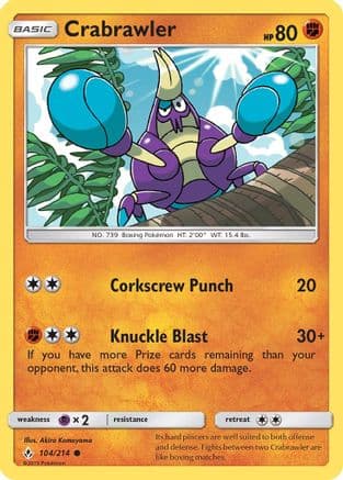 Crabrawler — SM - Unbroken Bonds Pokémon TCG card by Akira Komayama