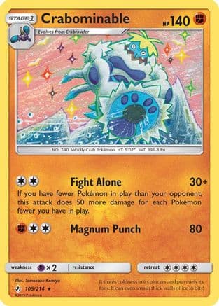 Crabominable — SM - Unbroken Bonds Pokémon TCG card by Tomokazu Komiya