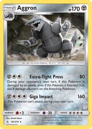 Aggron — SM - Unbroken Bonds Pokémon TCG card by Satoshi Shirai