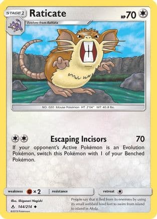 Raticate — SM - Unbroken Bonds Pokémon TCG card by Shigenori Negishi