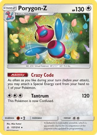 Porygon-Z — SM - Unbroken Bonds Pokémon TCG card by Misa Tsutsui