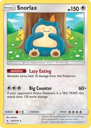 Snorlax — SM - Unbroken Bonds Pokémon TCG card by kanahei