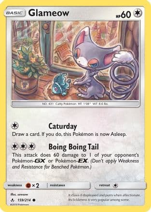 Glameow — SM - Unbroken Bonds Pokémon TCG card by sowsow