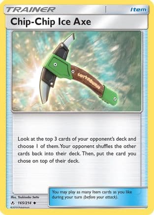 Chip-Chip Ice Axe — SM - Unbroken Bonds Pokémon TCG card by Yoshinobu Saito