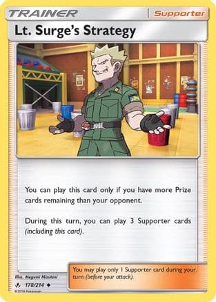 Lt. Surge's Strategy — SM - Unbroken Bonds Pokémon TCG card by Megumi Mizutani