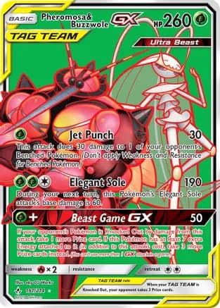 Pheromosa & Buzzwole GX (191) (Full Art) — SM - Unbroken Bonds