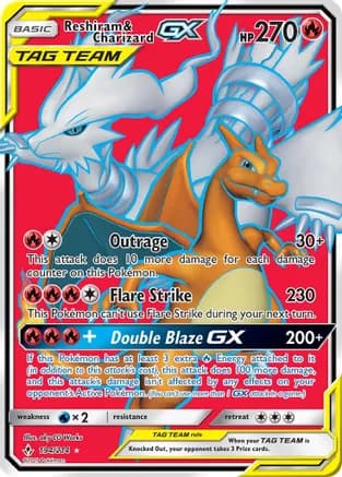Reshiram & Charizard GX (Full Art) — SM - Unbroken Bonds