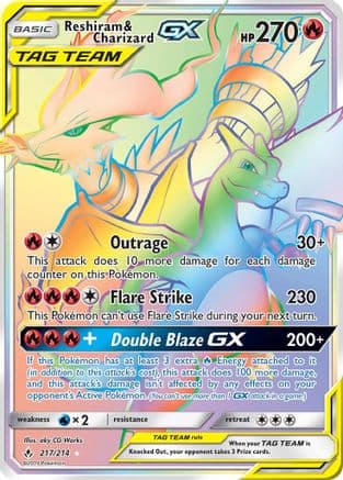 Reshiram & Charizard GX (Secret) — Pokémon TCG card