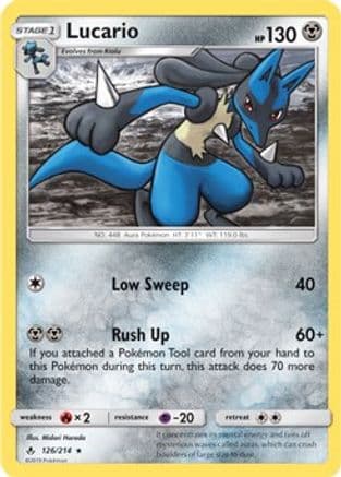Lucario - 126/214 (SM Unbroken Bonds) — Deck Exclusives Pokémon TCG card by Midori Harada