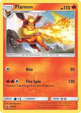 Flareon - SM186 (Let's Play, Eevee!) — SM Promos Pokémon TCG card by Atsuko Nishida
