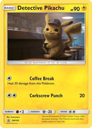 Detective Pikachu - SM190 — SM Promos Pokémon TCG card by Ken Sugimori