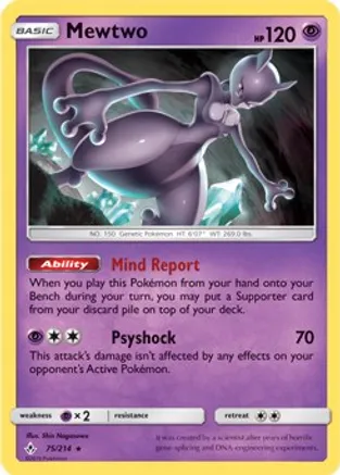 Mewtwo - 75/214 (SM Unbroken Bonds) (Cracked Ice Holo) — Deck Exclusives