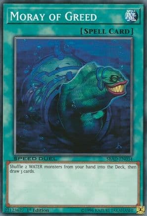 Moray of Greed — Speed Duel: Attack from the Deep Yu-Gi-Oh! card by KAZUKI TAKAHASHI
