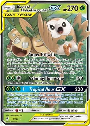 Rowlet & Alolan Exeggutor GX — SM - Unified Minds