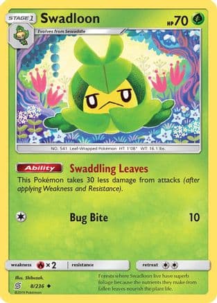 Swadloon — SM - Unified Minds Pokémon TCG card by Shibuzoh.