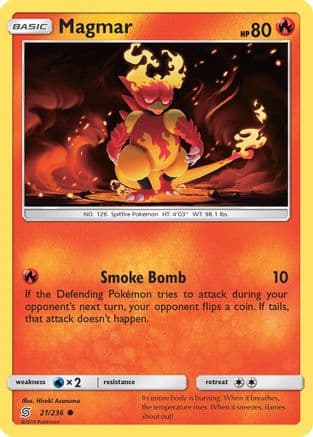 Magmar — SM - Unified Minds Pokémon TCG card by Hiroki Asanuma