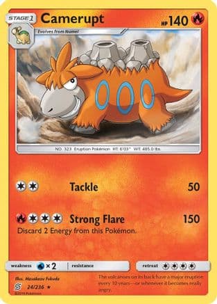 Camerupt — SM - Unified Minds Pokémon TCG card by Masakazu Fukuda