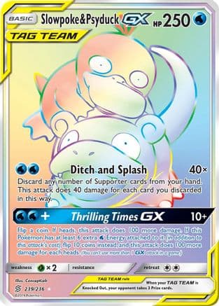 Slowpoke & Psyduck GX (Secret) — Pokémon TCG card