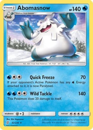 Abomasnow — SM - Unified Minds Pokémon TCG card by Shin Nagasawa