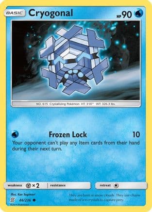 Cryogonal — SM - Unified Minds Pokémon TCG card by Ken Sugimori