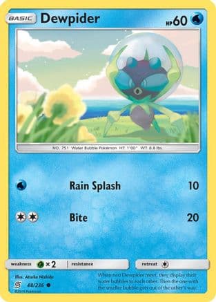 Dewpider — SM - Unified Minds Pokémon TCG card by Atsuko Nishida
