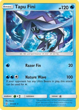 Tapu Fini — SM - Unified Minds Pokémon TCG card by Hasuno