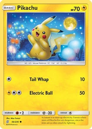 Pikachu (56) — SM - Unified Minds Pokémon TCG card by Misa Tsutsui