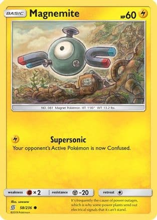 Magnemite — SM - Unified Minds Pokémon TCG card by sowsow