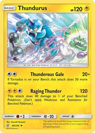 Thundurus — SM - Unified Minds Pokémon TCG card by Anesaki Dynamic