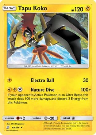 Tapu Koko — SM - Unified Minds Pokémon TCG card by Shin Nagasawa