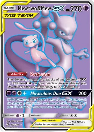 Mewtwo & Mew GX (Full Art) — SM - Unified Minds
