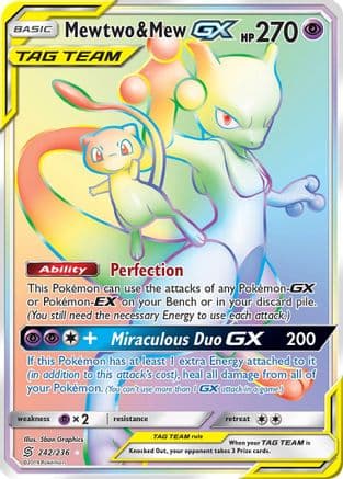 Mewtwo & Mew GX (Secret) — Pokémon TCG card
