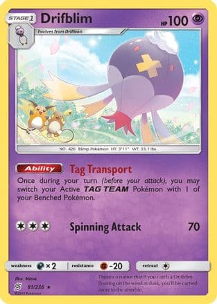 Drifblim — SM - Unified Minds Pokémon TCG card by Mizue