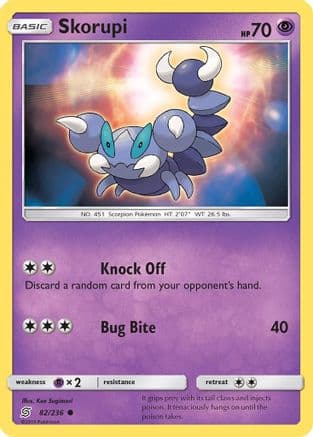 Skorupi — SM - Unified Minds Pokémon TCG card by Ken Sugimori
