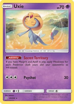 Uxie — SM - Unified Minds Pokémon TCG card by kodama