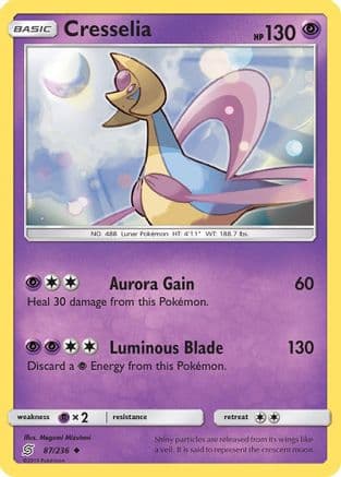 Cresselia — SM - Unified Minds Pokémon TCG card by Megumi Mizutani
