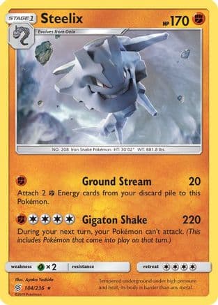 Steelix — SM - Unified Minds Pokémon TCG card by Ayaka Yoshida